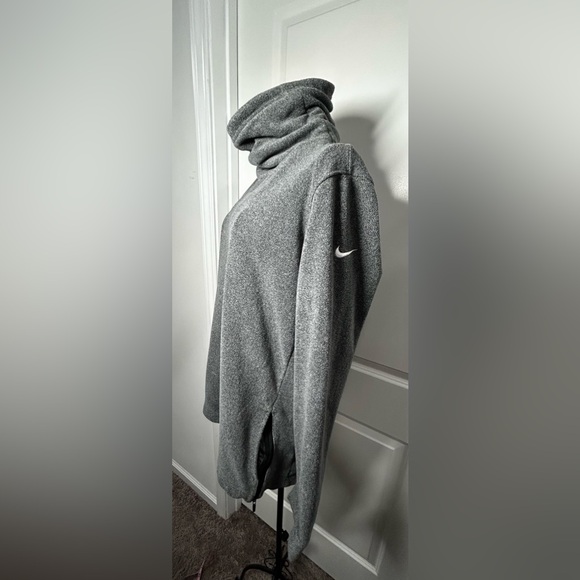Nike Tops - Nike Heather Gray Funnel Neck Pullover with Swoosh